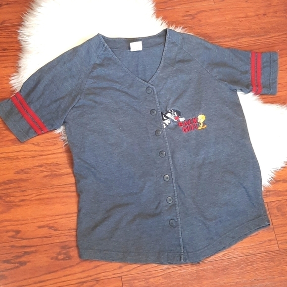 2001 Y2K Original Looney Tunes Raglan Baseball Shirt - Picture 1 of 5